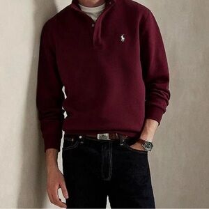 NWT Polo Ralph Lauren Big & Tall 4XLT Double Knit Mockneck Sweatshirt Wine